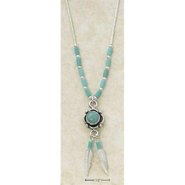Sterling Silver Simulated Turquoise Tennis Necklaces 16 2 Extension 